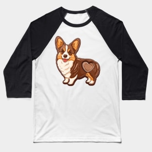 Valentine Pembroke Welsh Corgi Shaped Chocolate Baseball T-Shirt